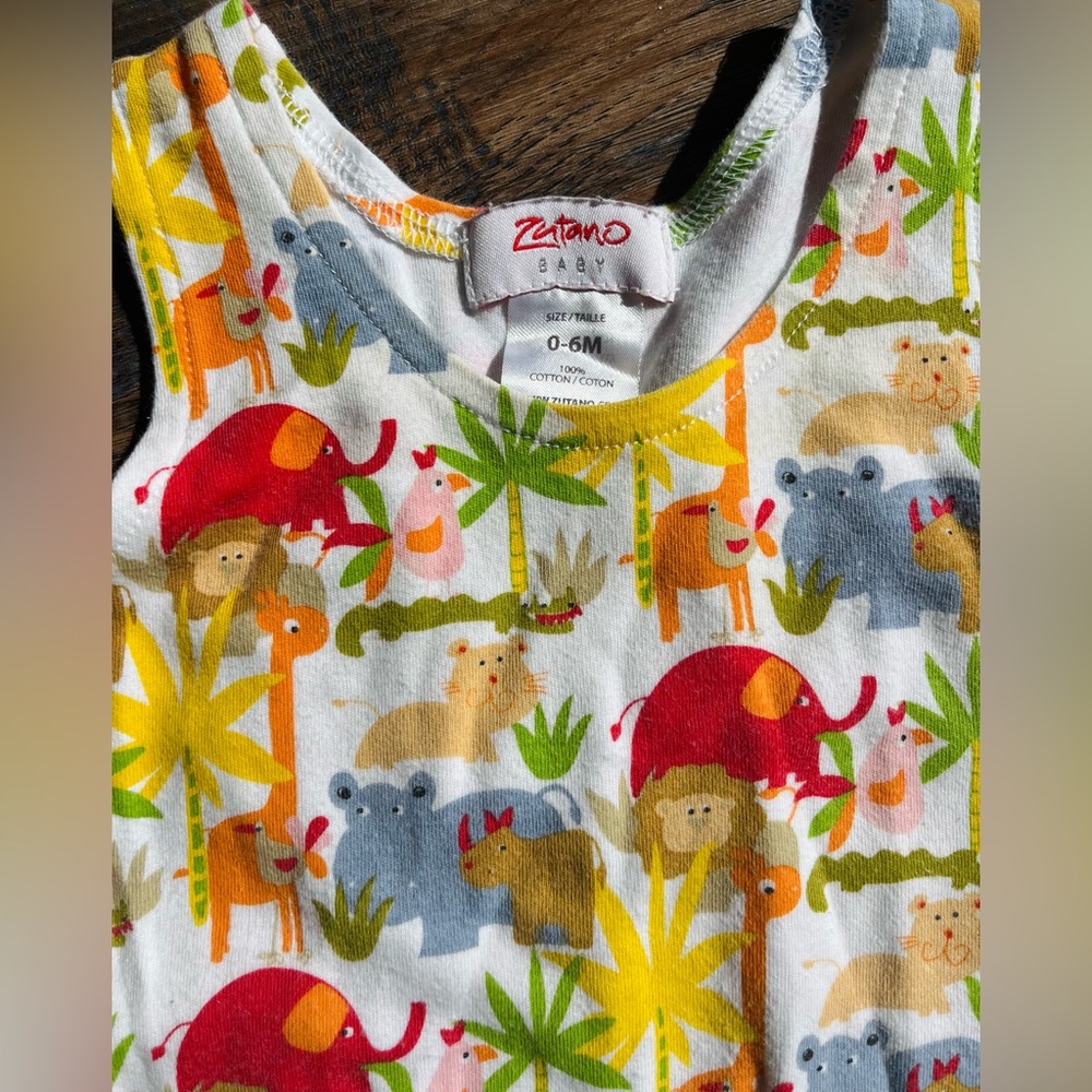 Zutano Colorful Jungle Print Snap-Up Romper - Picture 3 of 3